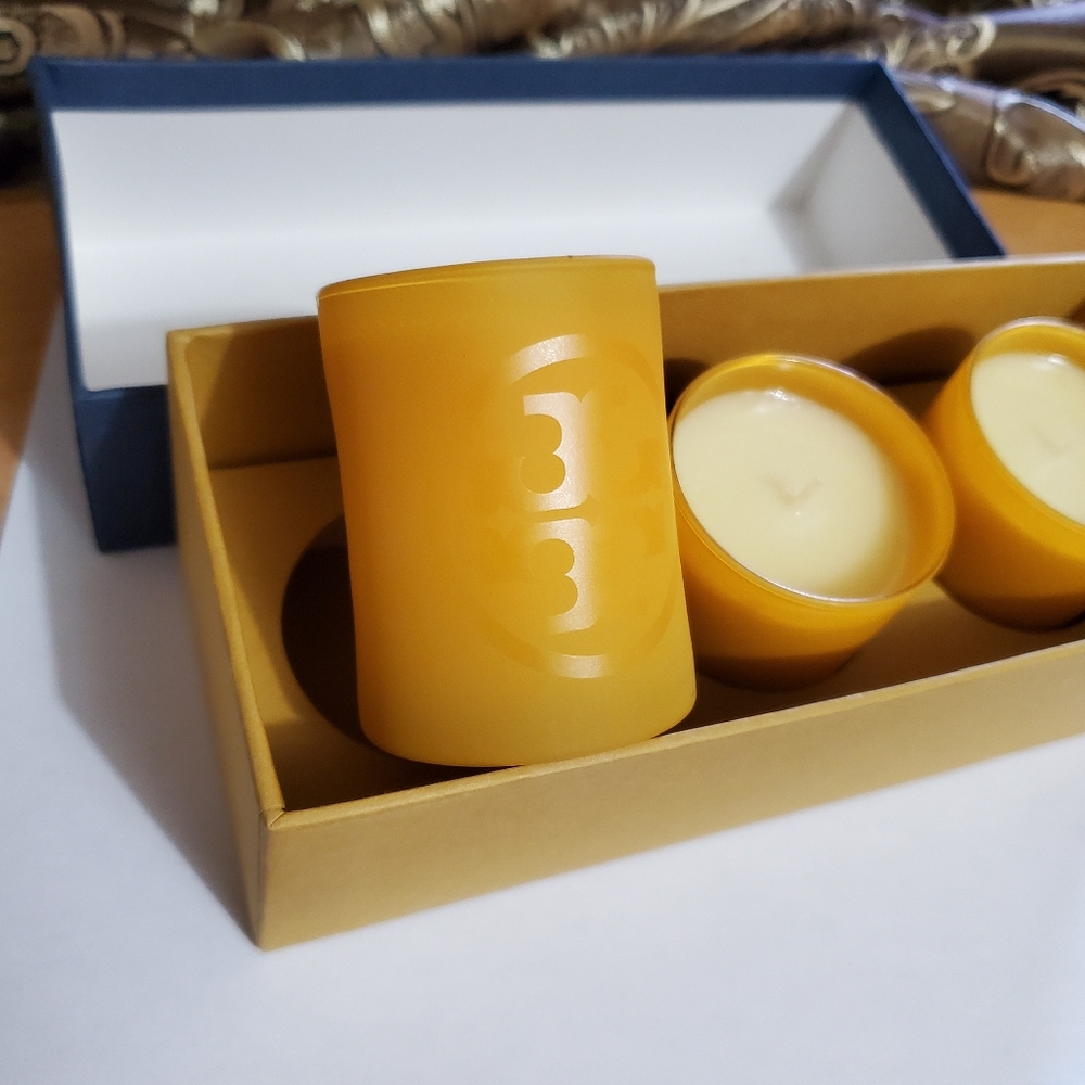 Tory Burch Candle 3 Votive Candle Set New With Box 2.4oz 70g Each